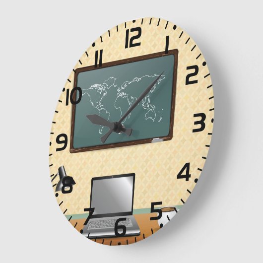 Home Office Desk Laptop Coffee Grote Klok (Hoek)