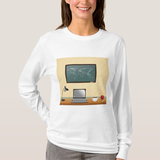 Home Office Desk Laptop Coffee T-shirt (Voorkant)