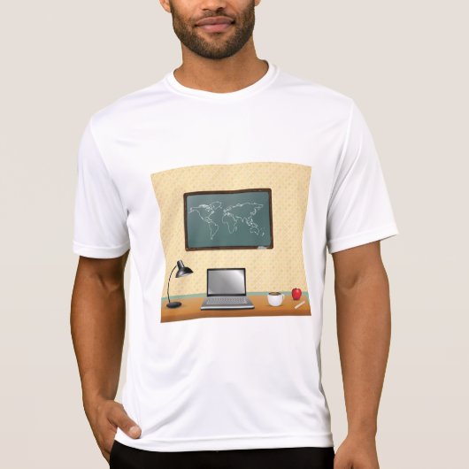Home Office Desk Laptop Coffee T-shirt (Voorkant)
