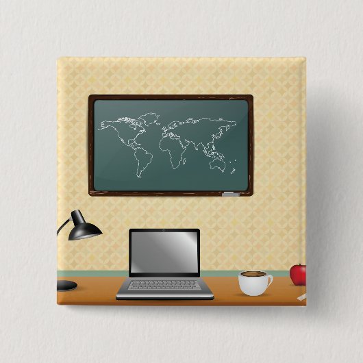 Home Office Desk Laptop Coffee Vierkante Button 5,1 Cm (Voorkant)