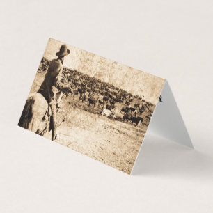 Home op de Range  Cowboy Old West Visitekaartje