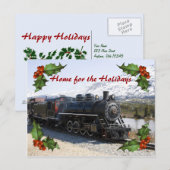 Home op de trein voor Feestdagen Briefkaart (Voorkant / Achterkant)