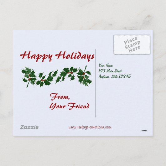 Home op de trein voor Feestdagen Briefkaart (Achterkant)