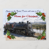 Home op de trein voor kerstfeest kaart (Voorkant / Achterkant)