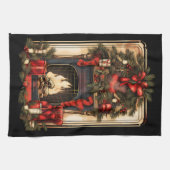 Home Open haard Pine Boughs Rode Bogen Theedoek (Horizontaal)