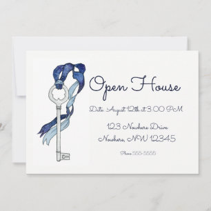 Home Open House Waterverf Skeleton Key Ribbon