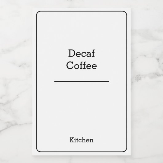 home organisatie Minimalistische Moderne opbergpot Voedselcontainer Etiket (Enkel label)