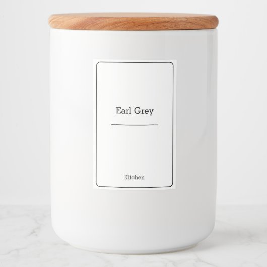 home organisatie Minimalistische Moderne opbergpot Voedselcontainer Etiket (Voorkant)