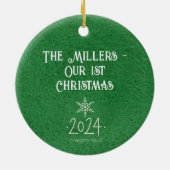 HOME Ornament, MET GEPERSONALISEERDE BOODSCHAP OP Keramisch Ornament (Achterkant)