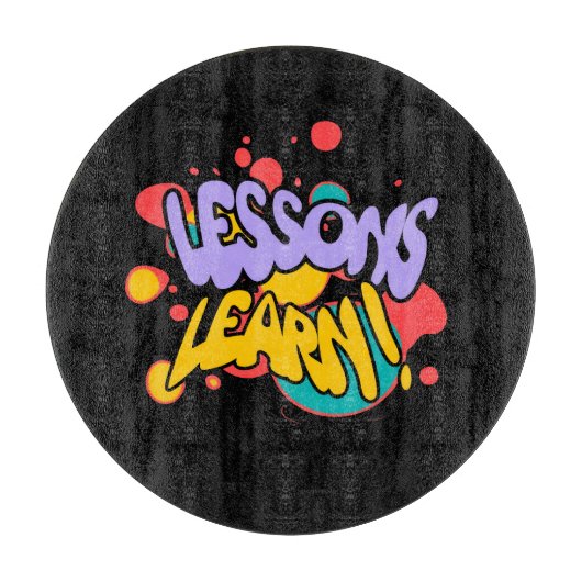 HOME PAINT SPLASH LESSONS LEARN CUTTING BOARD  SNIJPLANK (Voorkant)