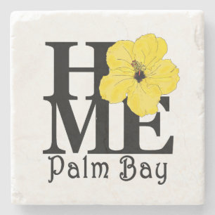 HOME Palm Bay Yellow Hibiscus Stenen Onderzetter