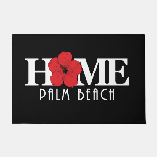 HOME Palm Beach Florida Red Hibiscus Deurmat (Voorkant)