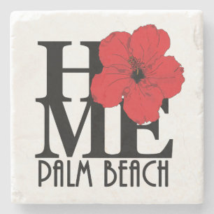 HOME Palm Beach Florida Red Hibiscus Stenen Onderzetter
