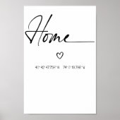 Home Personalized Coordinates Minimalistical Poste Poster (Voorkant)