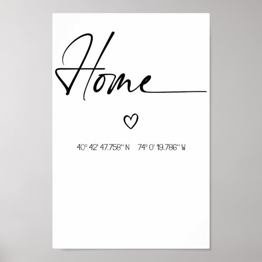 Home Personalized Coordinates Minimalistical Poste Poster (Voorkant)