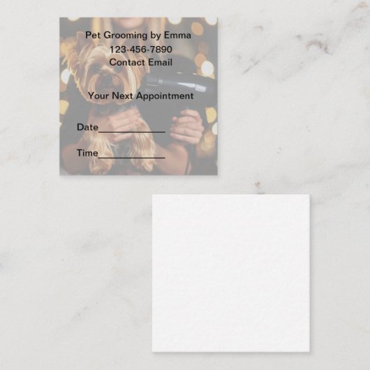 Home Pet Grooming Service Cool Appointment Cards Afsprakenkaartje (Voorkant / Achterkant)