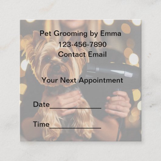 Home Pet Grooming Service Cool Appointment Cards Afsprakenkaartje (Voorkant)