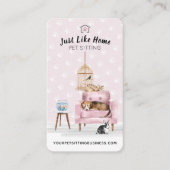 Home Pet Sitting | Hond- en kattenslapen op roze s Visitekaartje (Voorkant)