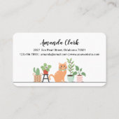 Home Pet Sitting Loveable Happy Cat & House Plante Visitekaartje (Achterkant)