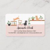 Home Pet Sitting Loveable Happy Cat & House Plante Visitekaartje (Achterkant)