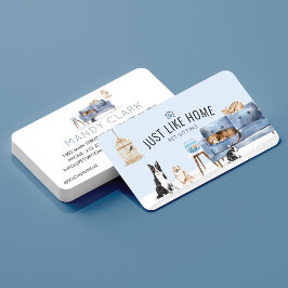 Home Pet Sitting Waterverf Cozy Home Blue Couch Visitekaartje