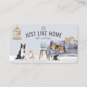Home Pet Sitting Waterverf Cozy Home Gray Couch Visitekaartje (Voorkant)