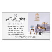 Home Pet Sitting Waterverf Cozy Home Mauve Couch Magnetisch Visitekaartje (Voorkant)