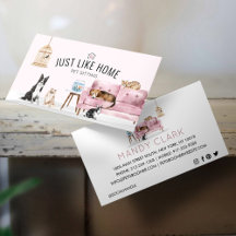 Home Pet Sitting Waterverf Cozy Home Pink Couche