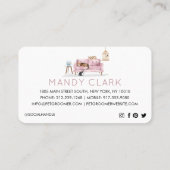 Home Pet Sitting Waterverf Cozy Home Pink Couche Visitekaartje (Achterkant)