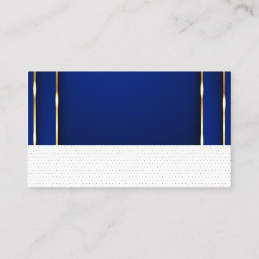 Home-pictogram | Luxe Goud Blauwe Achtergrond Visitekaartje (Achterkant)