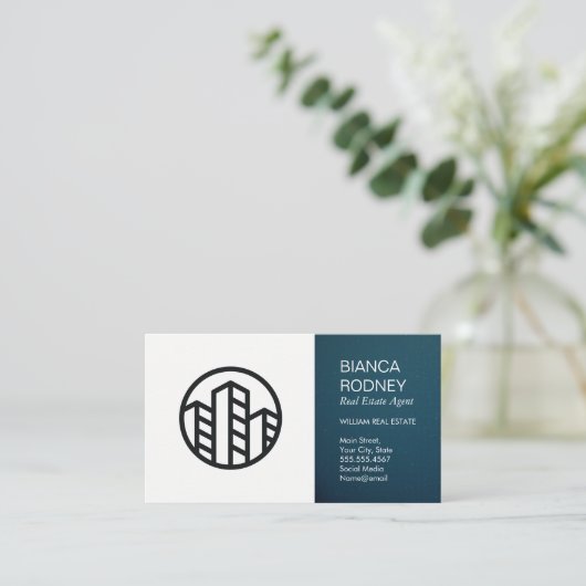 Home-pictogram | makelaar in onroerend goed visitekaartje (Staand voorkant)