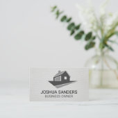 Home-pictogram | wit leer visitekaartje (Staand voorkant)