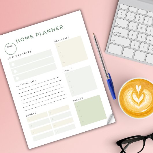 Home Planner om te doen Lijst Chores Maaltijden Wi Notitieblok