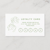 Home plant shop, moderne, groene trouwe kaart. klantenkaartje (Voorkant)