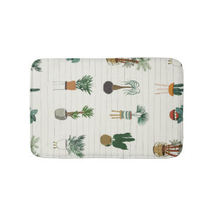 Home Planten: Hand getrokken naadloos interieur Badmat
