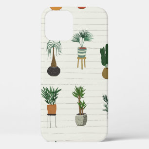 Home Planten: Hand getrokken naadloos interieur Case-Mate iPhone Case