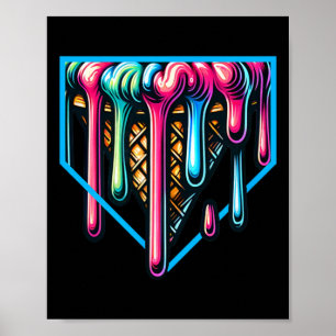 Home Plate Drip - Ijs Softll En Verkoop  Poster