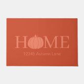HOME Pompoen Oranje Typografie en Adres Deurmat (Voorkant)