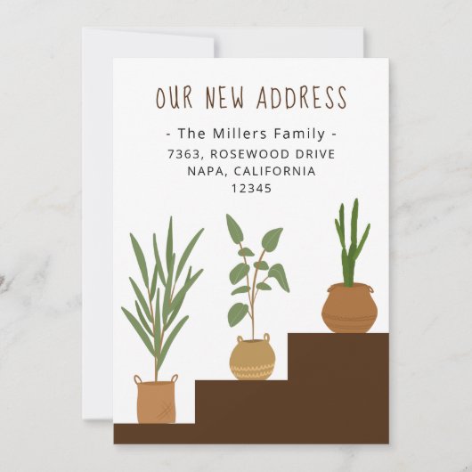 Home Potted Planten Nieuwe adreswijziging Aankondi (Voorkant)