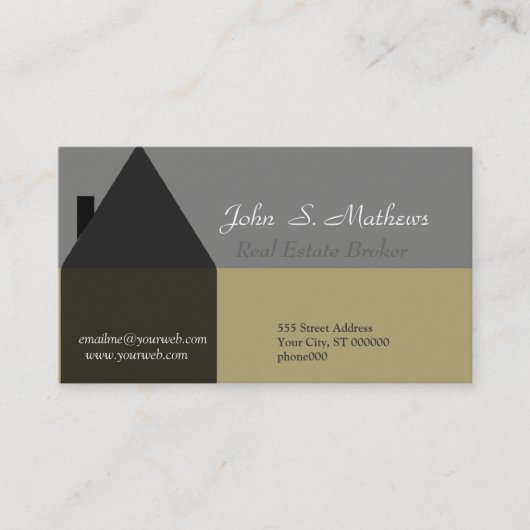 Home Professional Realtor Black Grey Visitekaartje (Voorkant)