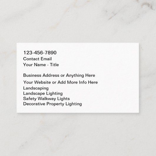 Home Property Landscape Lighting Visitekaartje (Achterkant)