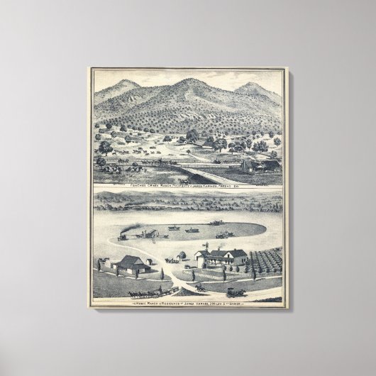 Home Ranches in Fresno, Californië Canvas Afdruk (Voorkant)