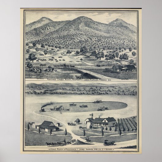 Home Ranches in Fresno, Californië Poster (Voorkant)