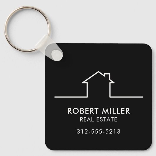 Home Real Estate Realtor Promotional QR Code Sleutelhanger (Voorkant)