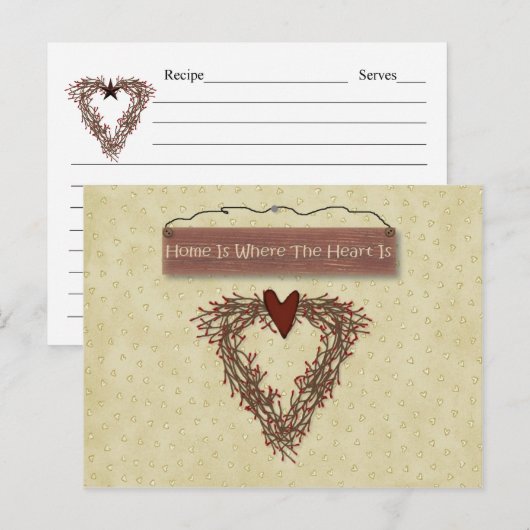 Home Recipe Card Briefkaart (Voorkant / Achterkant)