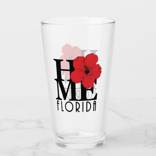 HOME Red Hibiscus Glas (Voorkant)