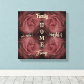 Home Red Rose Abstracte Inspirerend woorden Canvas Afdruk (Insitu (Houten vloer))