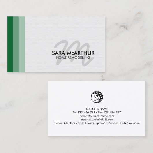 Home Remodeling Renovemonogram Visitekaartje (Voorkant / Achterkant)