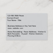 Home Remodeling Services Modern Kitchen Visitekaartje (Achterkant)