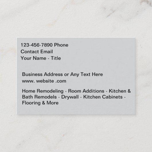 Home Remodeling Services Modern Kitchen Visitekaartje (Achterkant)